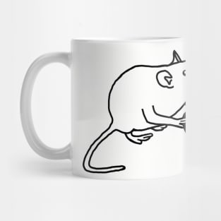 Minimal Rat Holds Your Heart Outline Mug